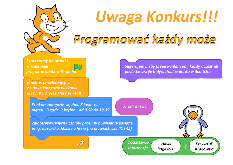 Informacja o konkursie programowania w Scratchu